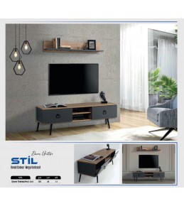 EV STİL TV ÜNİTESİ (MEŞE/ANTRASİT)